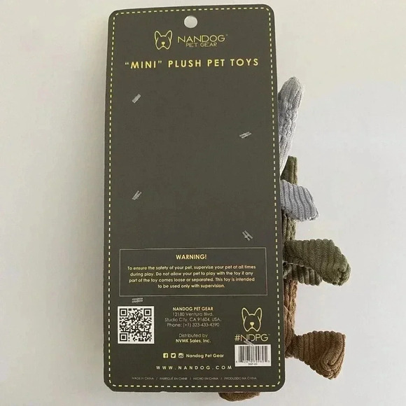 NANDOG PET GEAR Mini Plush Dinosaurs Set of Three Squeaky Stuffed Dog Pet Toy - Picture 6 of 9